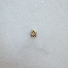 Load image into Gallery viewer, Diamond pavé initial charm set in gold, letter M