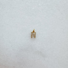 Load image into Gallery viewer, Diamond pavé initial charm set in gold, letter N
