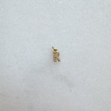 Load image into Gallery viewer, Diamond pavé initial charm set in gold, letter R