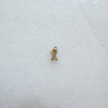 Load image into Gallery viewer, Diamond pavé initial charm set in gold, letter X