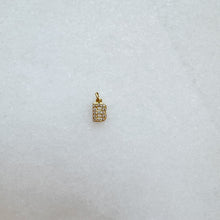 Load image into Gallery viewer, Diamond pavé initial charm set in gold, letter B
