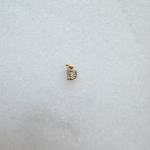 Load image into Gallery viewer, Diamond pavé initial charm set in gold, letter D
