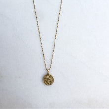 Load image into Gallery viewer, Gold necklace with large coin pendant
