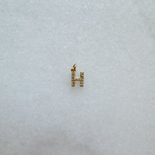 Load image into Gallery viewer, Diamond pavé initial charm set in gold, letter H
