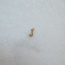 Load image into Gallery viewer, Diamond pavé initial charm set in gold, letter J
