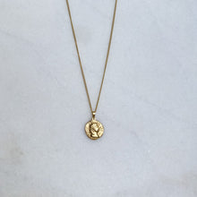 Load image into Gallery viewer, Gold chain with Native American coin pendant
