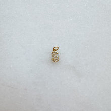 Load image into Gallery viewer, Diamond pavé initial charm set in gold, letter S

