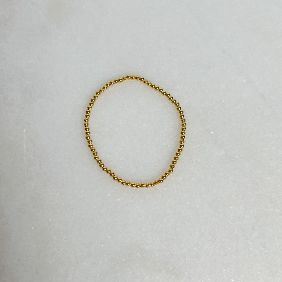 3mm Gold Beaded Bracelet