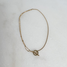 Load image into Gallery viewer, Gold Double Chain Necklace with Toggle Clasp
