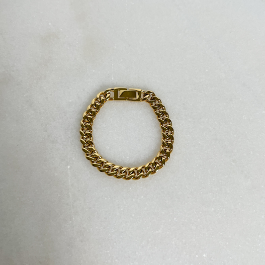 8mm Cuban Link Bracelet on marble background