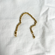 Load image into Gallery viewer, Unclasped 4mm Rope Bracelet on white linen background
